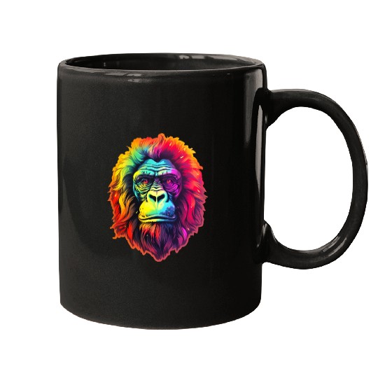 Gorilla Chic in Vibrant Psychedelic Zoo Mugs
