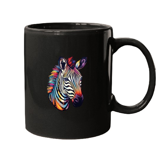Psychedelic Zebra-Inspired Watercolor Safari Mugs