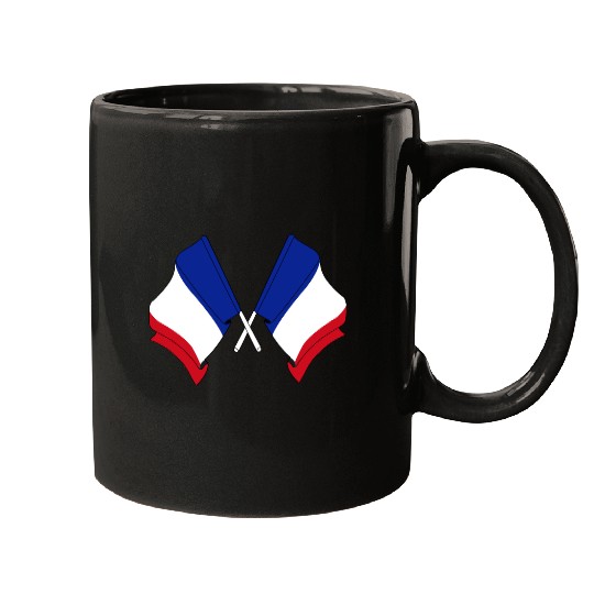 Crossed two flags France Mugs