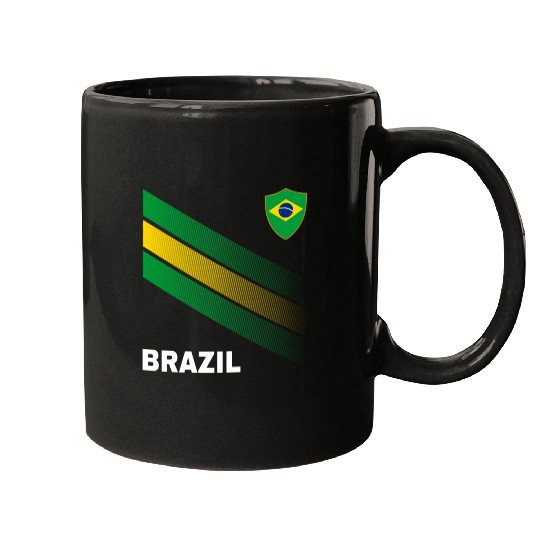 Vintage Brazil Sunflower Flag Brazil Soccer Lover Mugs