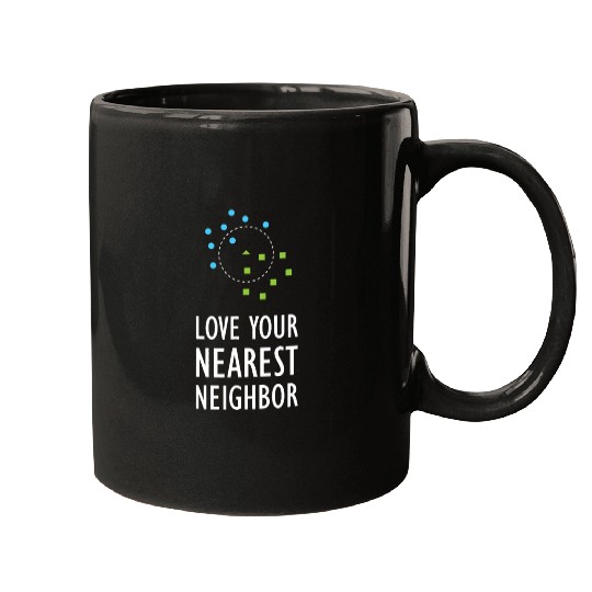 Machine Learning Nearest Neighbor Algorithm AI Art Mugs