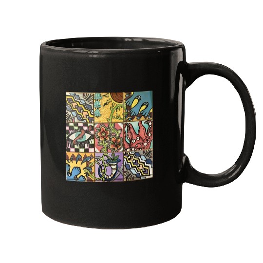 Hand painted wooden squares art by KateToxin Mugs
