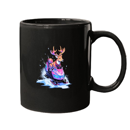 Snowmobile Deer Motor Sled Riding Snowmobiling Mugs