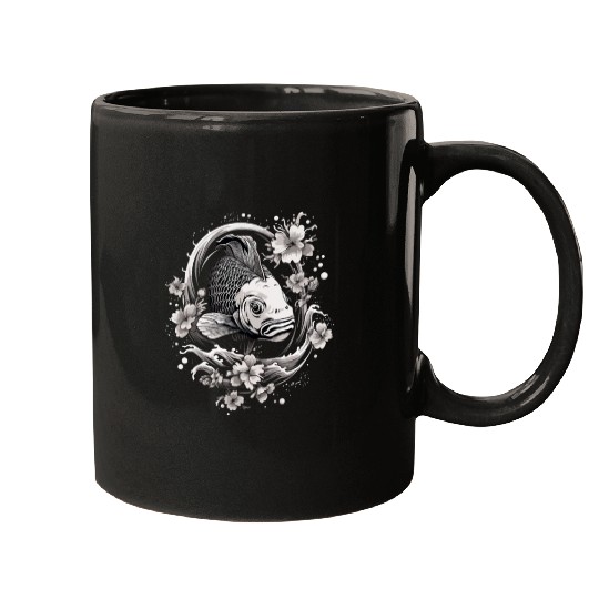 Koi Fish Koi Carp Japanese Tatto-style Koi Mugs