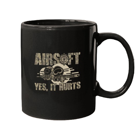 Airsoft Yes It Hurts Funny Mugs