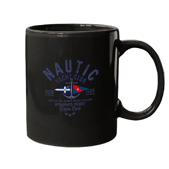 Nautic Yacht Club Emblem Design Mugs