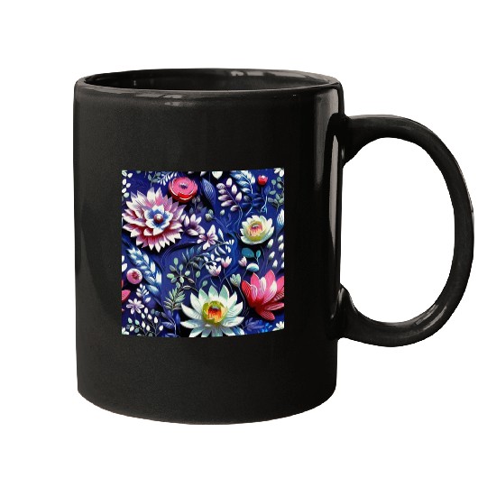 Midnight Floralscape Mugs