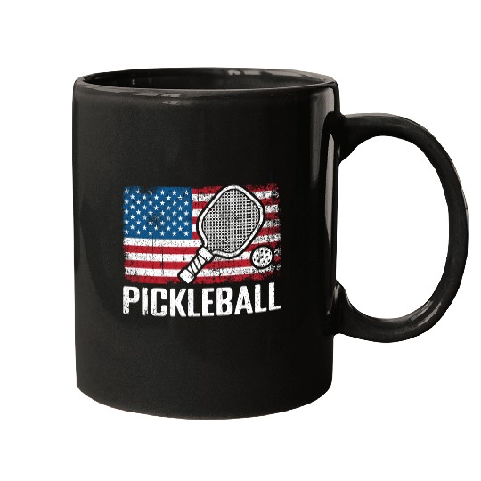 US Flag Pickleball Mugs