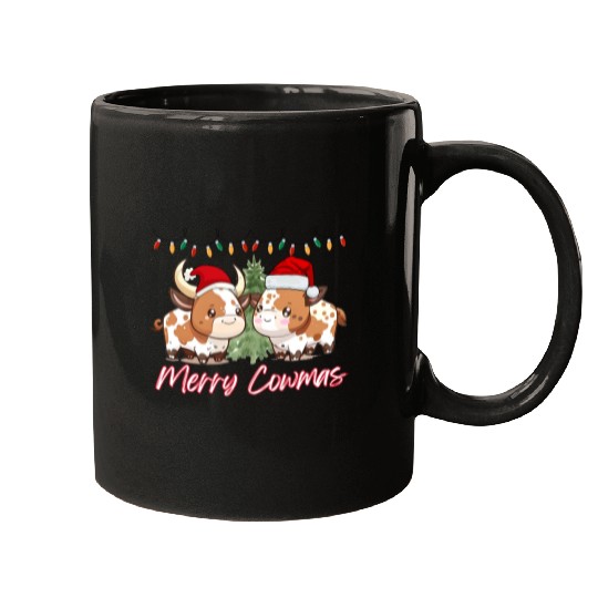 Merry Cowmas - Christmas cow cute funny cow Xmas Mugs