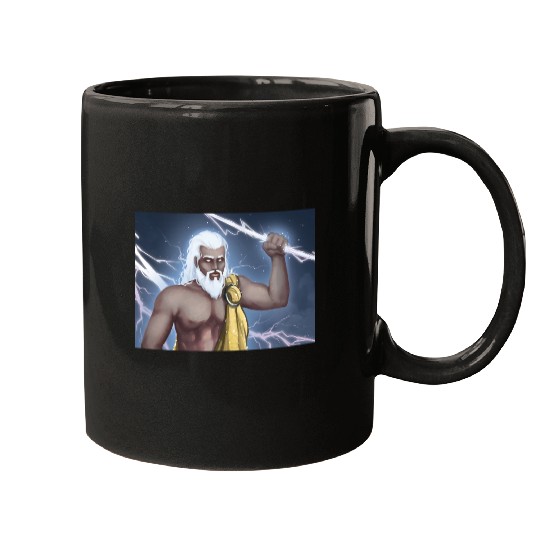 A Titan holding a lightning bolt Mugs