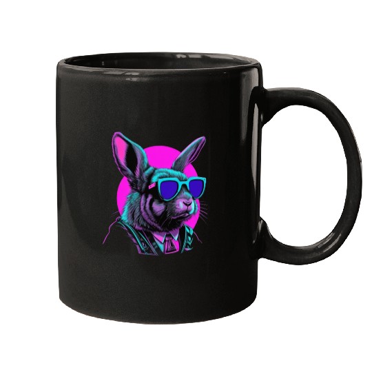 Vaporwave Easter Bunny Mugs