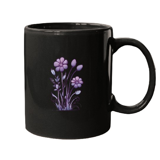 Lavender Majesty: A Tapestry of Orchids and Lilacs Mugs