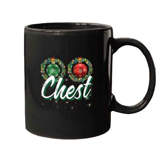 Chest Nuts Christmas Couple Funny Matching Mugs