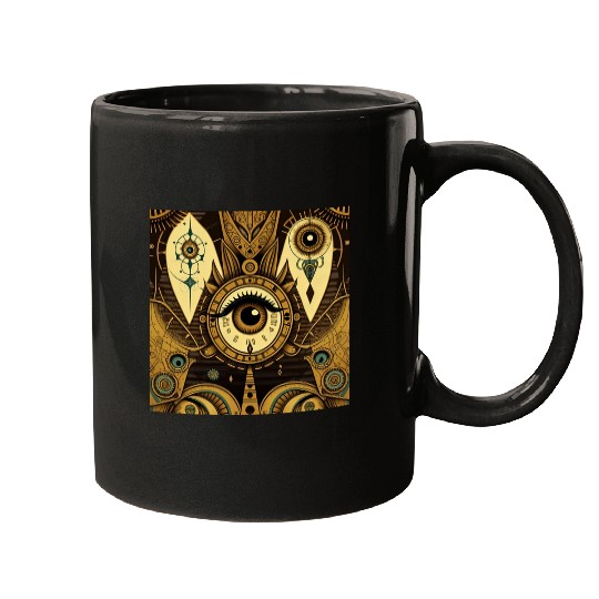 Abstract New Age 1920s Steampunk Design Mugs