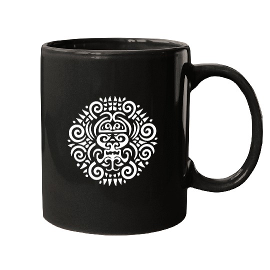 Maori round Tattoo Harmony in white Mugs
