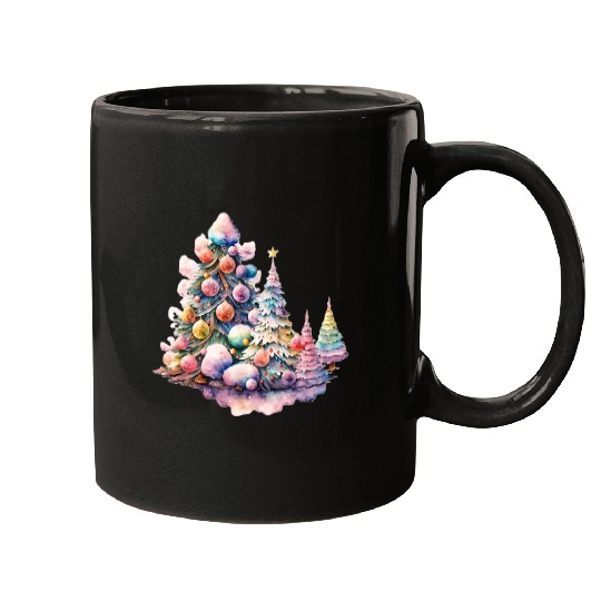 Winter Christmas Tree Mugs