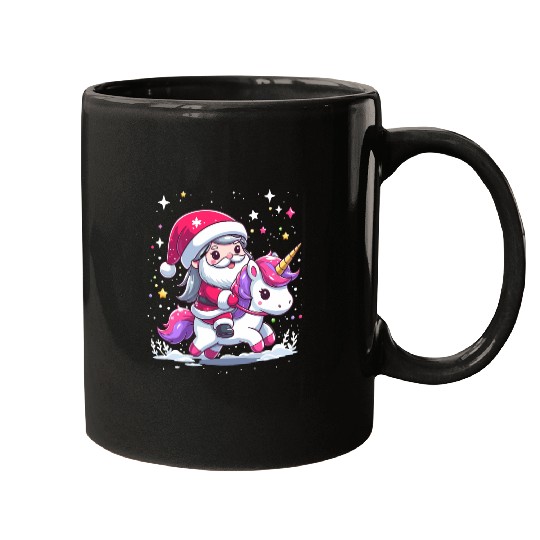 Santa Claus and Unicorn Mugs