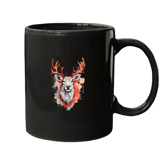 Reindeer Sublime Antler Silhouette Top Mugs