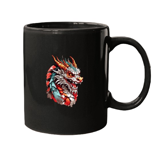 Chinese Dragon Head Mugs design