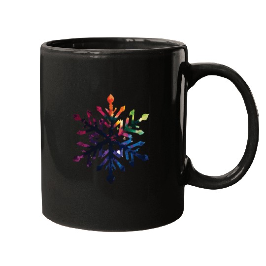 Colorful Gradient Snowflake Mugs