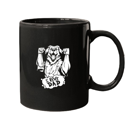Australian Shepherd Aussie Dog I Love Dad Mugs