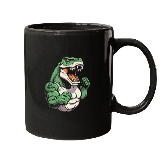 T Rex Dinosaur I Love Mom Mugs
