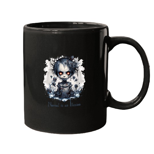 Gothic Girl Saying Normal is an Illusion Mugs