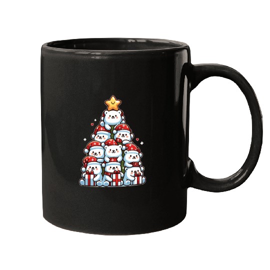 Polar Bear Christmas Tree Merry Christmas Mugs
