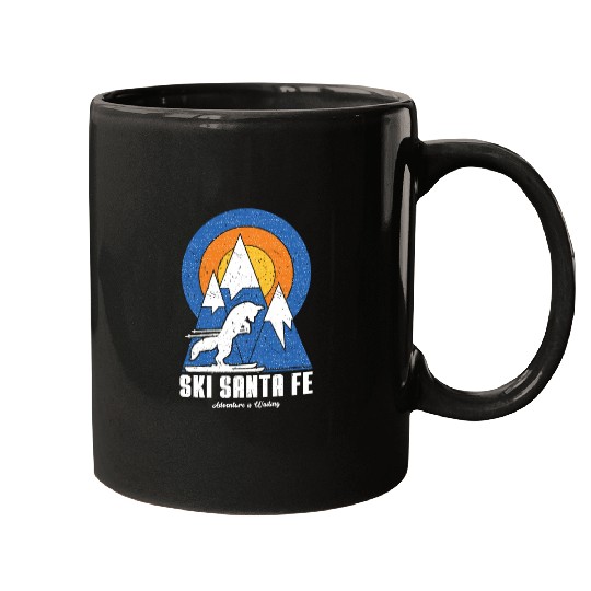 Retro Ski Santa Fe White Fox Mugs