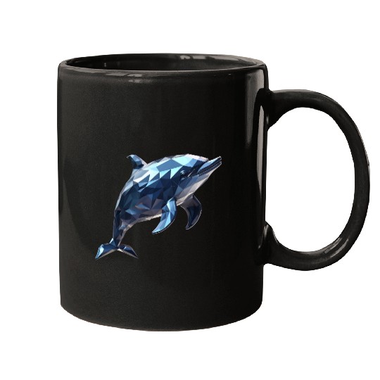 Geometric Style Dolphin Mugs
