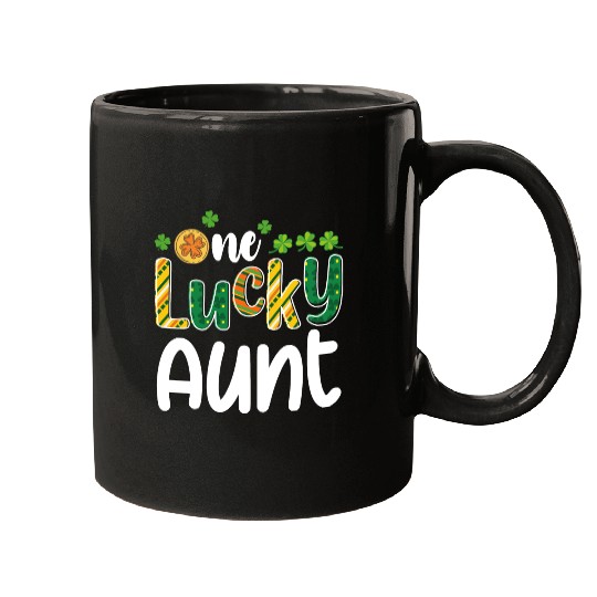 One Lucky Aunt Matching Family St Patrick's Day Mugs