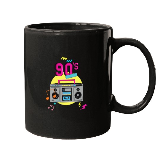 Retro 90s Boombox Graphic Mugs