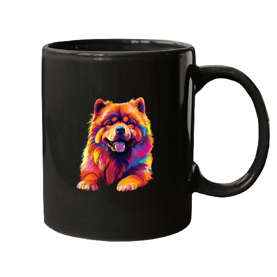 Watercolor Colorful Chow Chow Mugs