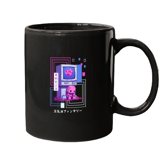 Kawaii Japanese Retro 90s Nostalgia Vaporwave Retr Mugs