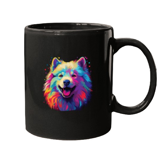 Watercolor Colorful Samoyed Mugs