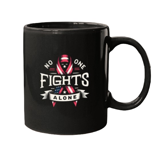 No One Fights Alone US Family Veteran Awareness Mugs