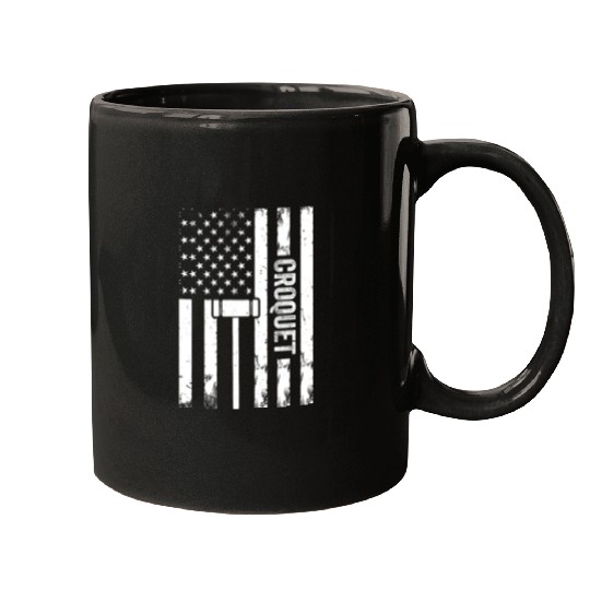 Croquet Player Croquet US Flag Croquet Mugs