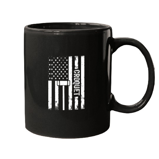 Croquet Player Croquet US Flag Croquet Mugs