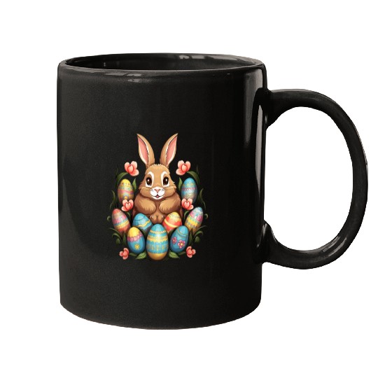 Easter Bunny Rabbit Colorful Eggs Easter Egg Hunt Mugs