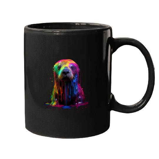Rainbow Sea Otter Mugs