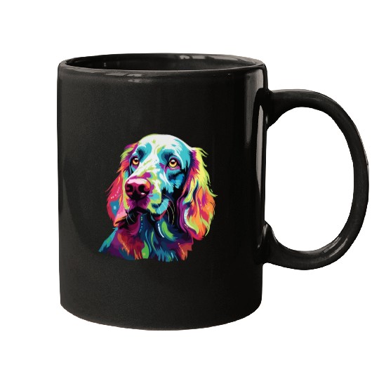 Watercolor Colorful English Setter Mugs