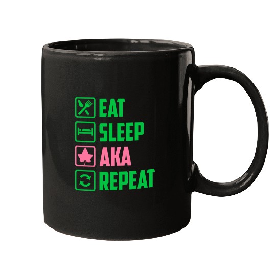 Eat Sleep AKA Repeat Alpha Kappa Alpha Womens Gift Mugs