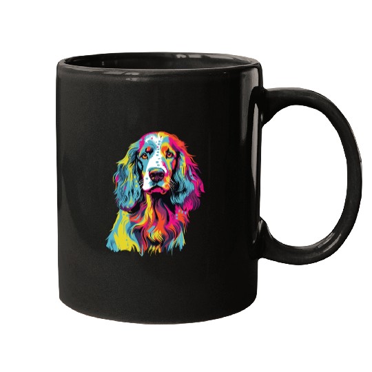 Watercolor Colorful English Setter Mugs