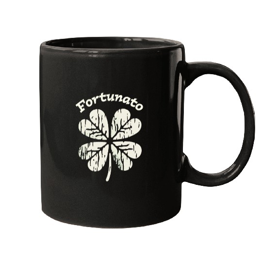 Fortunato Emblem Distressed Four-Leaf Mugs