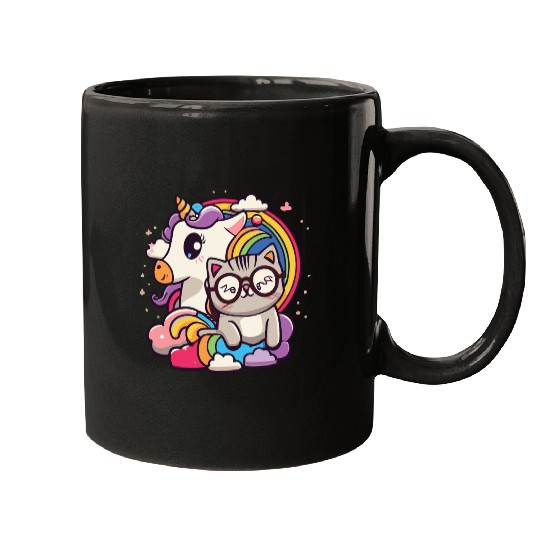 cute cat and unicorn Mugs