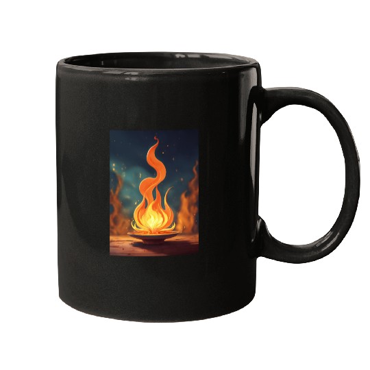 drawing a flame art Mugs