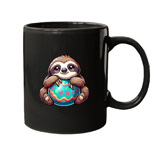 Easter Sloth: Embrace and Easter Egg Mugs