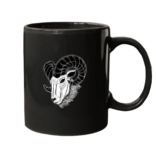Dark Baphomet Goat Art Mugs