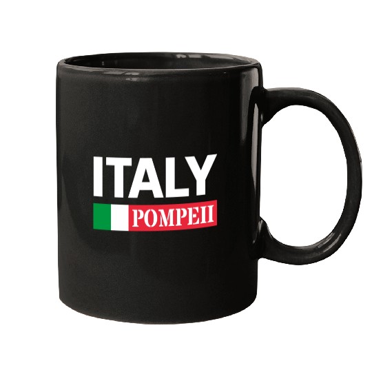 Italy Flag Pompeii Conservation Volcanic Eruption Mugs