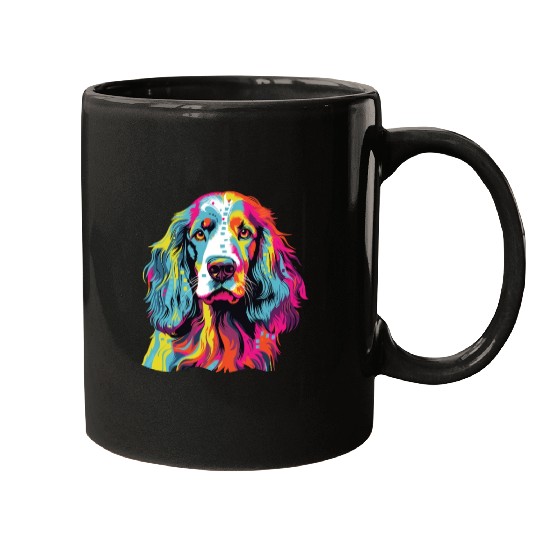 Watercolor Colorful English Setter Mugs